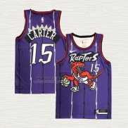 Maglia Vince Carter NO 15 Toronto Raptors Classic Edition Viola