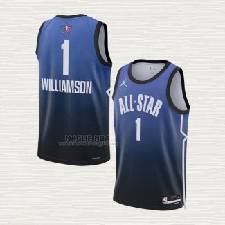 Maglia Zion Williamson NO 1 New Orleans Pelicans All Star 2023 Blu