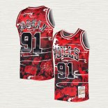 Maglia Dennis Rodman NO 91 Chicago Bulls Mitchell & Ness Lunar New Year Rosso