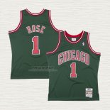 Maglia Derrick Rose NO 1 Chicago Bulls Mitchell & Ness 2008-09 Verde 2