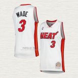 Maglia Dwyane Wade NO 3 Miami Heat Mitchell & Ness 2005-06 Bianco