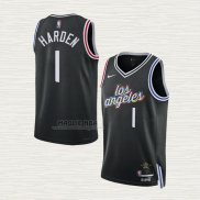 Maglia James Harden NO 1 Los Angeles Clippers Citta Nero
