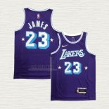 Maglia Kobe Bryant NO 23 Los Angeles Lakers Citta Edition 2021-22 Viola