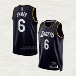 Maglia LeBron James NO 6 Los Angeles Lakers Select Series 2022 Nero