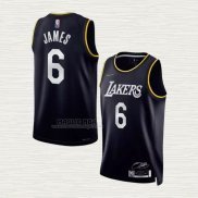 Maglia LeBron James NO 6 Los Angeles Lakers Select Series 2022 Nero