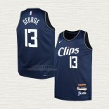 Maglia Paul George NO 13 Bambino Los Angeles Clippers Citta 2023-24 Blu