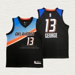 Maglia Paul George NO 13 Oklahoma City Thunder Citta 2020-21 Nero