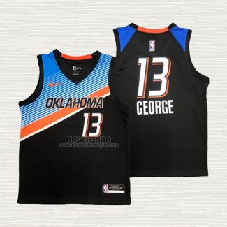 Maglia Paul George NO 13 Oklahoma City Thunder Citta 2020-21 Nero