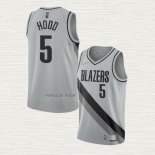 Maglia Rodney Hood NO 5 Portland Trail Blazers Earned 2020-21 Grigio