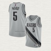 Maglia Rodney Hood NO 5 Portland Trail Blazers Earned 2020-21 Grigio