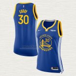 Maglia Stephen Curry NO 30 Donna Golden State Warriors Icon 2017-18 Blu