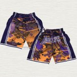 Pantaloncini Los Angeles Lakers Mitchell & Ness Just Don Lunar New Year Giallo