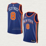 Maglia Daquan Jeffries NO 8 New York Knicks Citta 2023-24 Blu