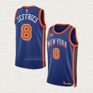 Maglia Daquan Jeffries NO 8 New York Knicks Citta 2023-24 Blu