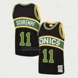Maglia Detlef Schrempf NO 11 Seattle SuperSonics Mitchell & Ness 1994-95 Nero