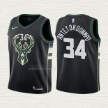 Maglia Giannis Antetokounmpo NO 34 Bambino Milwaukee Bucks 2017-18 Nero