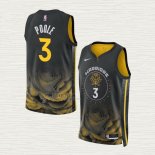 Maglia Jordan Poole NO 3 Golden State Warriors Citta 2022-23 Nero