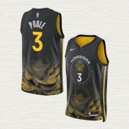 Maglia Jordan Poole NO 3 Golden State Warriors Citta 2022-23 Nero