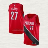 Maglia Jusuf Nurkic NO 27 Portland Trail Blazers Statement Edition Rosso Nero
