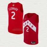 Maglia Kawhi Leonard NO 2 Toronto Raptors Earned 2018-19 Rosso