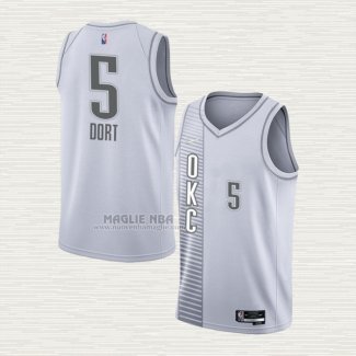 Maglia Luguentz Dort NO 5 Oklahoma City Thunder Citta 2021-22 Bianco