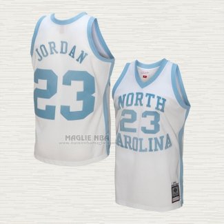 Maglia Michael Jordan NO 23 NCAA North Carolina Mitchell & Ness Tar Heels 1983-84 Bianco