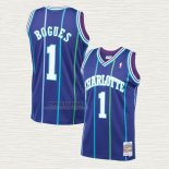 Maglia Muggsy Bogues NO 1 Charlotte Hornets Mitchell & Ness 1994-95 Viola