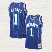 Maglia Muggsy Bogues NO 1 Charlotte Hornets Mitchell & Ness 1994-95 Viola