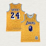 Maglia NO 24 Los Angeles Lakers Mitchell & Ness Bape Giallo