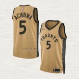 Maglia Precious Achiuwa NO 5 Toronto Raptors Citta 2023-24 Or