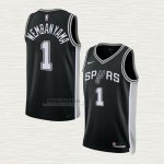 Maglia Victor Wembanyama NO 1 San Antonio Spurs Icon 2022-23 Nero