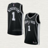 Maglia Victor Wembanyama NO 1 San Antonio Spurs Icon 2022-23 Nero