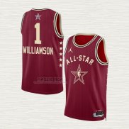 Maglia Zion Williamson NO 1 New Orleans Pelicans All Star 2024 Rosso