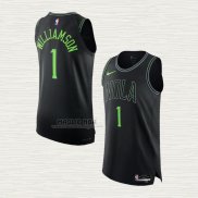 Maglia Zion Williamson NO 1 New Orleans Pelicans Citta Autentico 2023-24 Nero