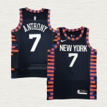 Maglia Carmelo Anthony NO 7 New York Knicks Citta Edition 2019-20 Blu