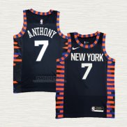Maglia Carmelo Anthony NO 7 New York Knicks Citta Edition 2019-20 Blu