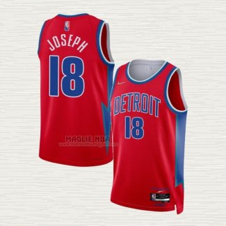 Maglia Cory Joseph NO 18 Detroit Pistons Citta 2021-22 Rosso