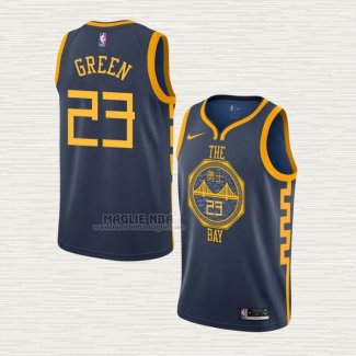Maglia Draymond Green NO 23 Golden State Warriors Citta 2018-19 Blu