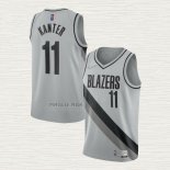 Maglia Enes Kanter NO 11 Portland Trail Blazers Earned 2020-21 Grigio