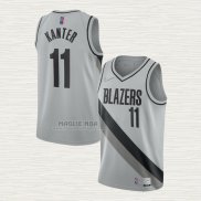 Maglia Enes Kanter NO 11 Portland Trail Blazers Earned 2020-21 Grigio