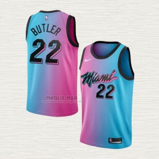 Maglia Jimmy Butler NO 22 Bambino Miami Heat Citta 2020-21 Blu Rosa