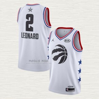 Maglia Kawhi Leonard NO 2 Toronto Raptors All Star 2019 Bianco