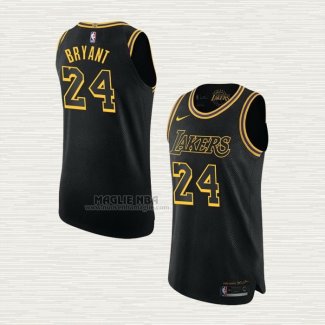 Maglia Kobe Bryant NO 24 Los Angeles Lakers Black Mamba Autentico Nero
