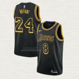 Maglia Kobe Bryant NO 8 24 Los Angeles Lakers Black Mamba Nero