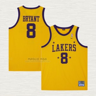 Maglia Kobe Bryant NO 8 Los Angeles Lakers Mitchell & Ness 1957 Giallo