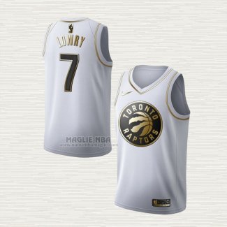 Maglia Kyle Lowry NO 7 Toronto Raptors Golden Edition Bianco