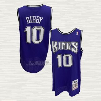 Maglia Mike Bibby NO 10 Sacramento Kings Mitchell & Ness 2001-02 Viola