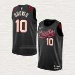 Maglia Moses Brown NO 10 Portland Trail Blazers Citta 2023-24 Nero