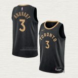 Maglia OG Anunoby NO 3 Toronto Raptors Citta 2022-23 Nero