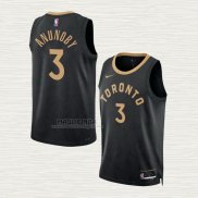 Maglia OG Anunoby NO 3 Toronto Raptors Citta 2022-23 Nero